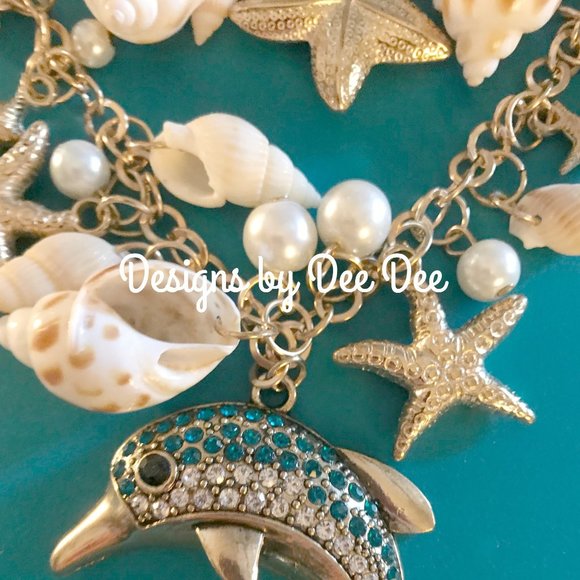Dolphin and Sea Shell Necklace - Picture 2 of 3
